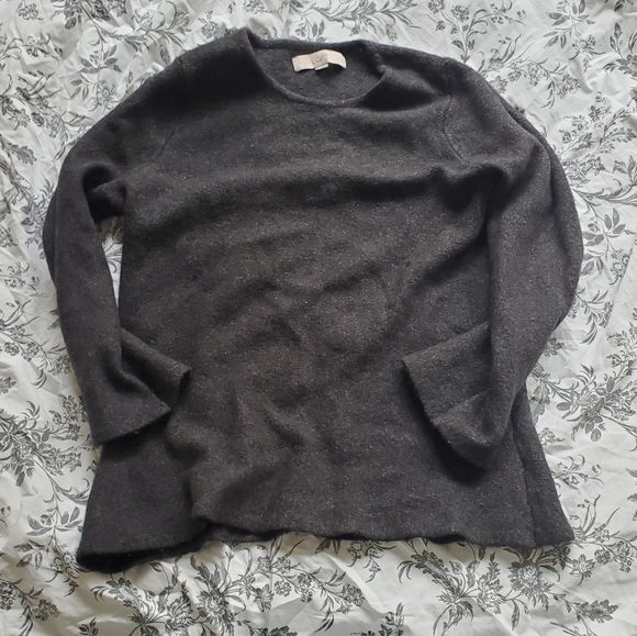 LOFT charcoal fuzzy and soft bell sleeves sweater - Picture 2 of 3